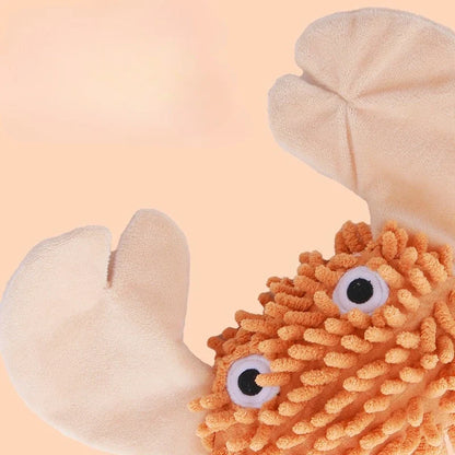 Velvet Sea Creature Plush Dog Toy - Squeaky Chew Toy for Small Dogs