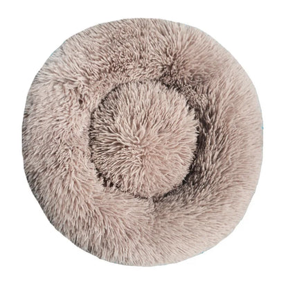 Round Plush Pet Bed — Washable Warm Basket for Dogs & Cats, 6 Sizes