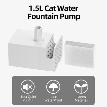 Water Fountain Replacement Pump - 1.5L Pet Water Dispenser Motor