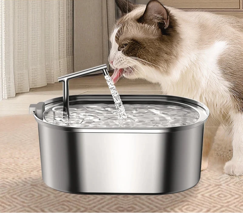 Premium Stainless Steel Cat Water Fountain with Automatic Flow System