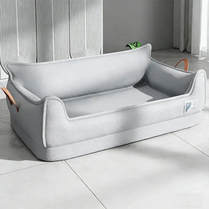 Orthopedic Leather Dog Sofa Bed — Waterproof, Washable & Non-Slip