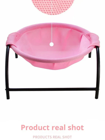 Elevated Pet Hammock Bed - Free-Standing Metal Frame with Breathable Fabric