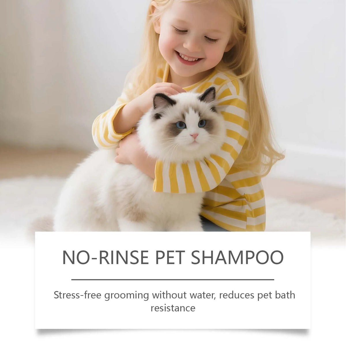 Coconut No-Rinse Dry Shampoo for Cats & Dogs — Sensitive Skin Foam Cleanser with Odour Control