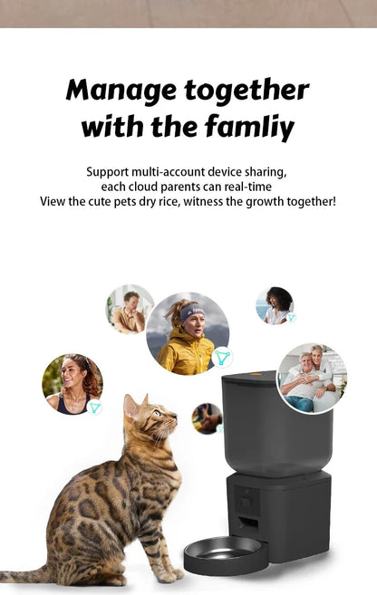 8L Smart Pet Feeder with 1080P Camera, Night Vision & Stainless Steel Bowl — 5G Wi-Fi & Tuya App