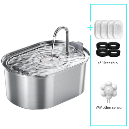 Smart Automatic Pet Water Fountain - Stainless Steel Dispenser for Cats & Dogs