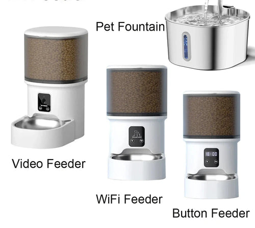 Smart WiFi Pet Feeder with Video Camera and Water Fountain
