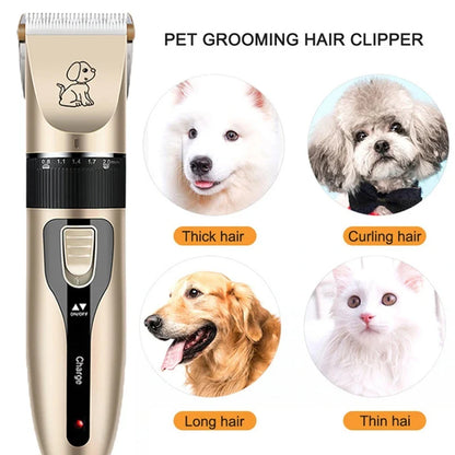 Professional Rechargeable Pet Grooming Clipper Kit for Dogs & Cats