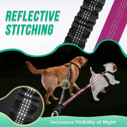 16ft Dual Dog Leash with Shock Absorbing Bungee