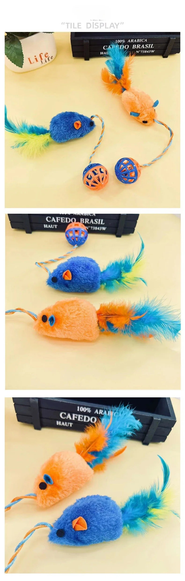 Plush Mouse & Bell Ball Interactive Cat Toy Set