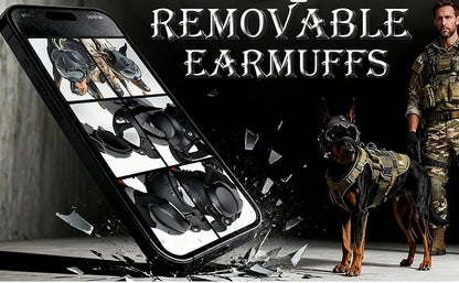 K9 Tactical Dog Helmet with Dual Goggles — Windproof Polyester Shell for Working Dogs
