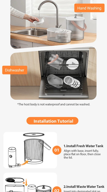 Smart Pet Water Fountain 3L Wireless Ultra Silent