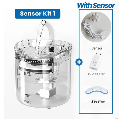 Automatic Cat Water Fountain - Smart Sensor Pet Drinking Dispenser with Accessories