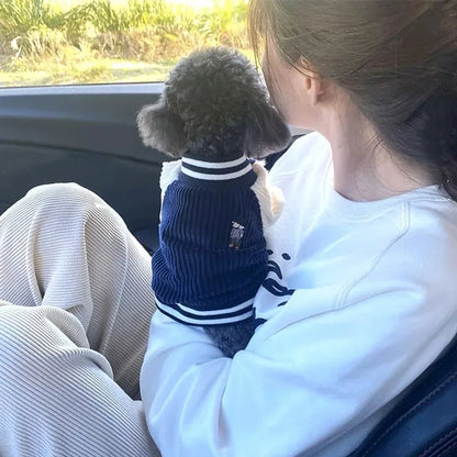 Warm Dog Sweater Vest - Striped Autumn Winter Clothing for Small Dogs