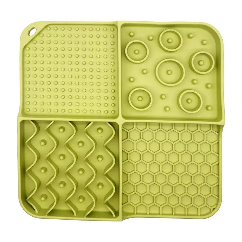 Slow Feeder Mat with Aluminium Bowl — Non-Toxic Silicone Anxiety & Boredom Relief for Dogs & Cats