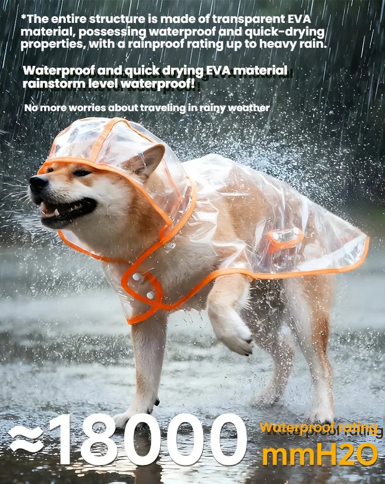 Transparent Waterproof Dog & Cat Raincoat Cape Poncho | Windproof Rain Coat for Small Dogs & Puppies