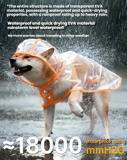 Transparent Waterproof Dog & Cat Raincoat Cape Poncho | Windproof Rain Coat for Small Dogs & Puppies