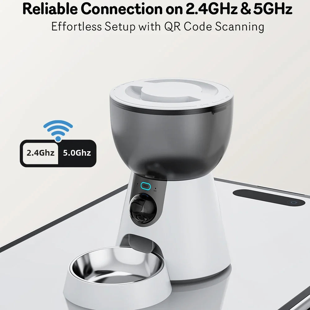 Smart Pet Feeder with 5G Camera - 4L Large Capacity Automatic Food Dispenser