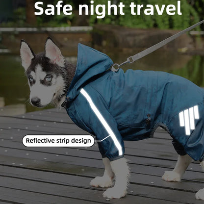 Reflective Waterproof Raincoat Jumpsuit for Small & Medium Dogs