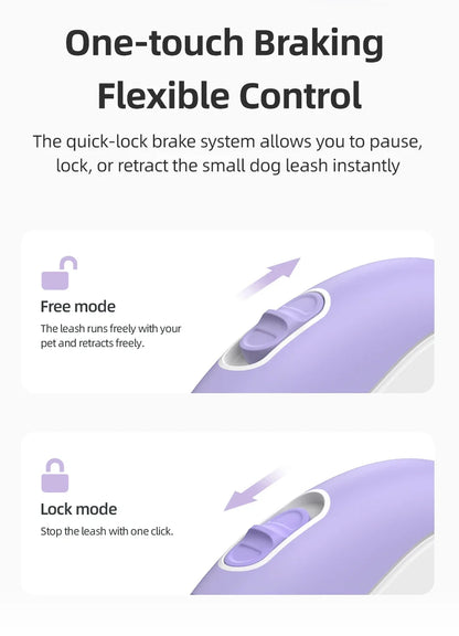 Mini Retractable Dog Leash - 3M Extendable Lead for Small to Medium Dogs