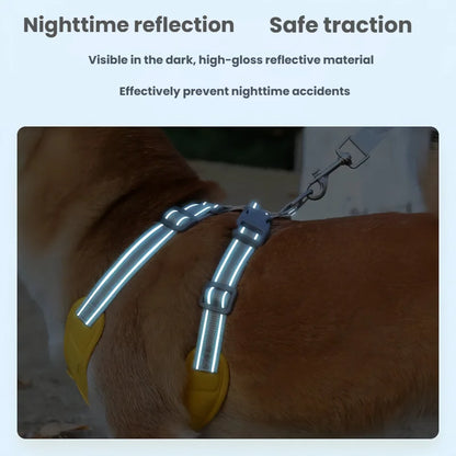 Reflective X-Shape Dog Harness & Leash Set | Adjustable Quick-Release Vest for Small & Medium Dogs