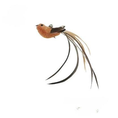 Interactive Bird Feather Wand Cat Toy with Bell - Teaser Stick for Kittens
