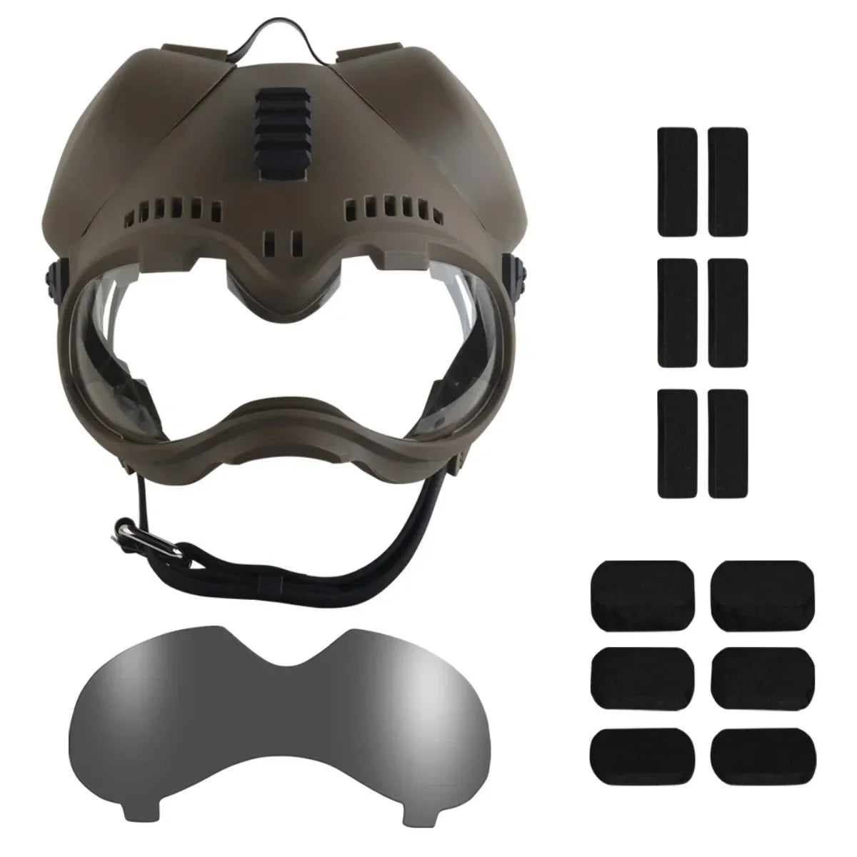 K9 Tactical Dog Helmet with Dual Goggles for Medium & Large Working Dogs