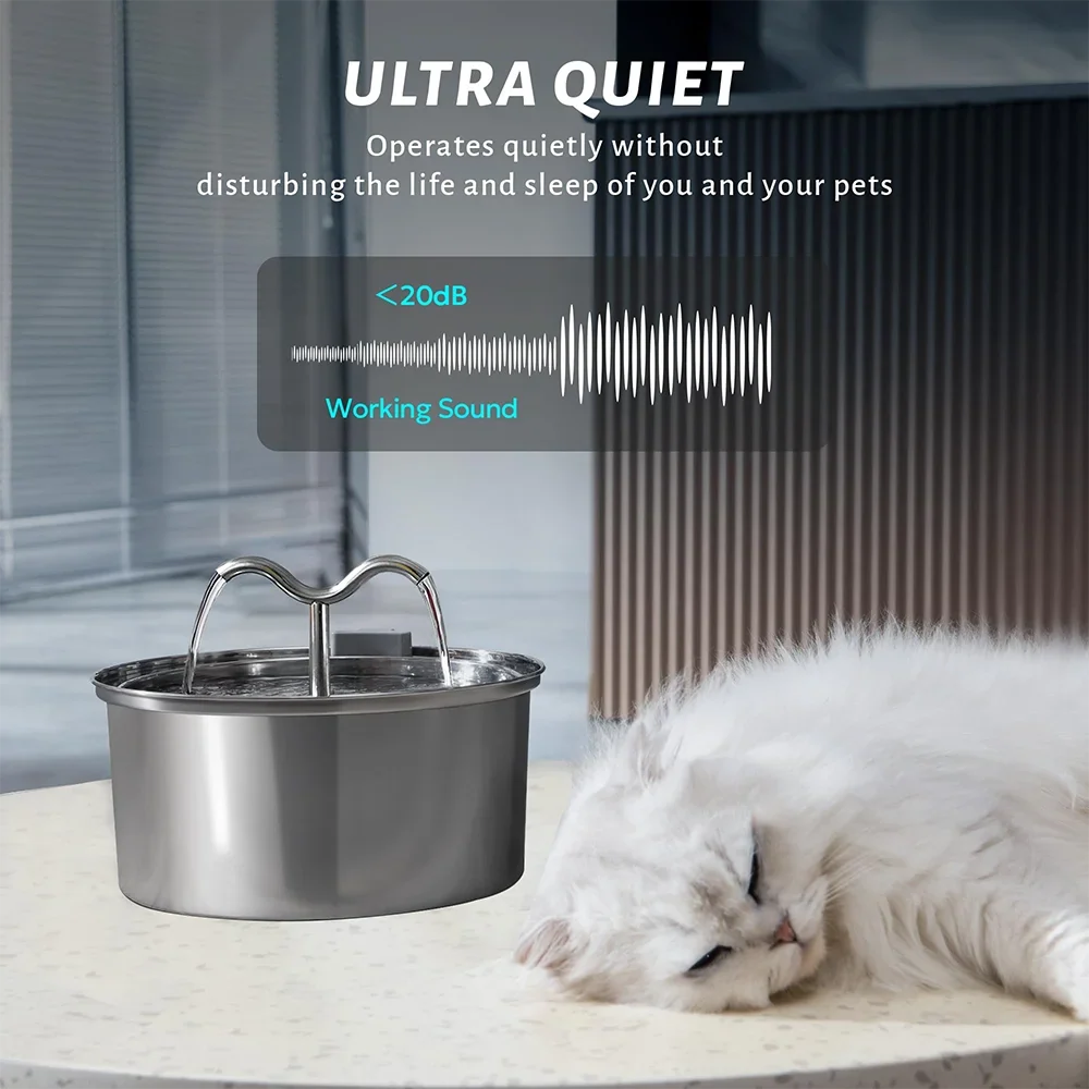 3.2L Cat & Dog Water Fountain with Triple Filtration System — Multi-Pet Drinking Bowl