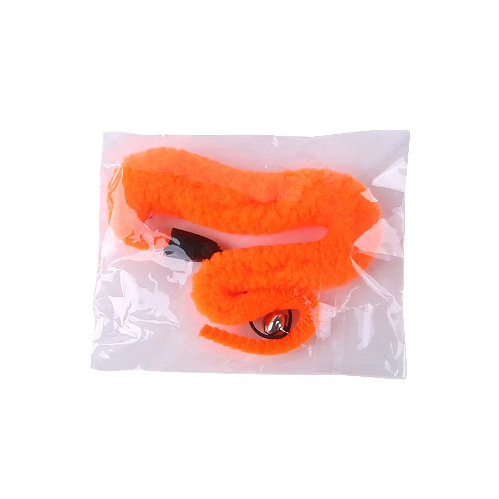 Feather Wand Cat Toy with Bell & Worm String - Interactive Teaser Set