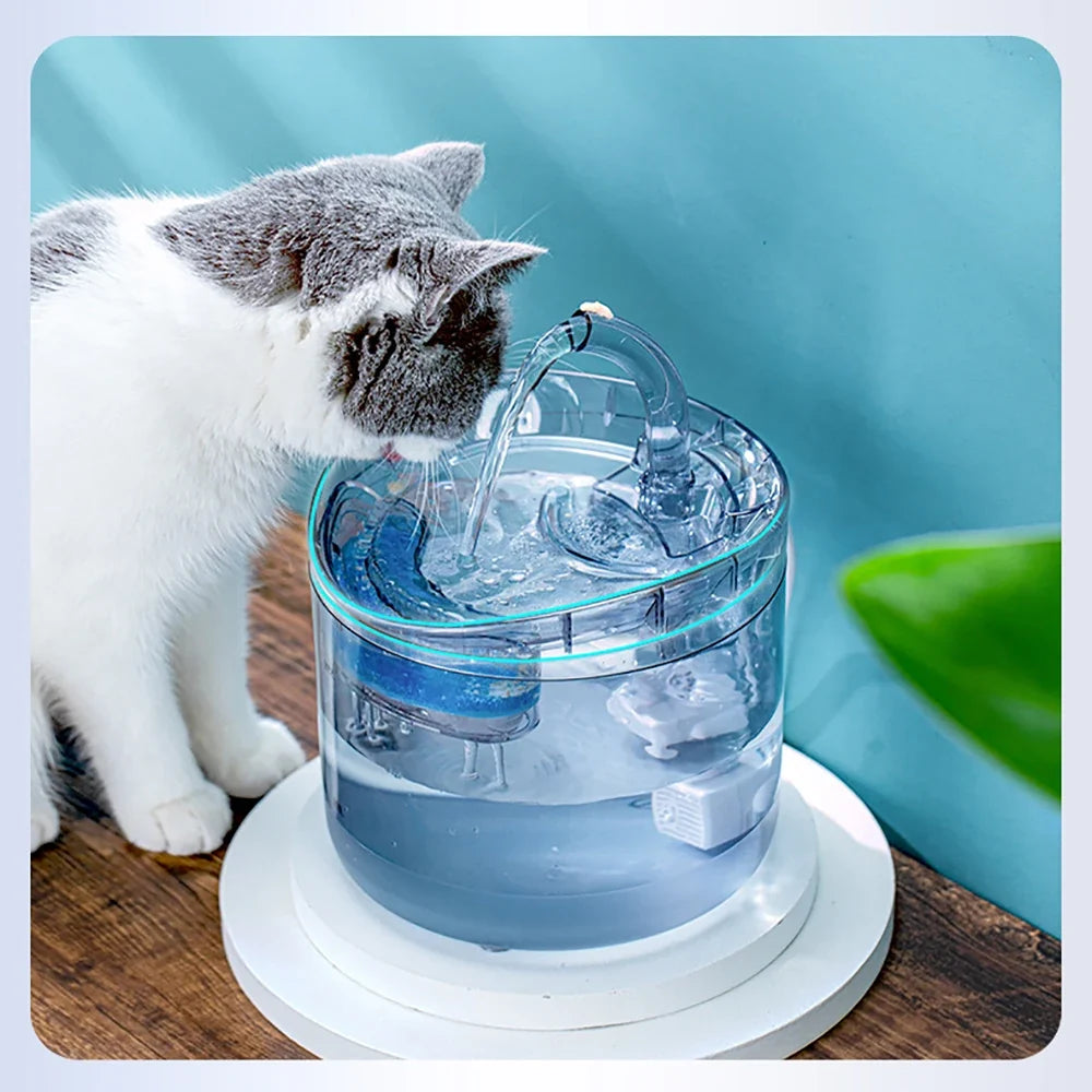 2L Motion-Sensor Pet Water Fountain with Activated Carbon Filter — USB Powered