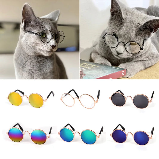 Vintage Round Pet Sunglasses for Cats and Small Dogs