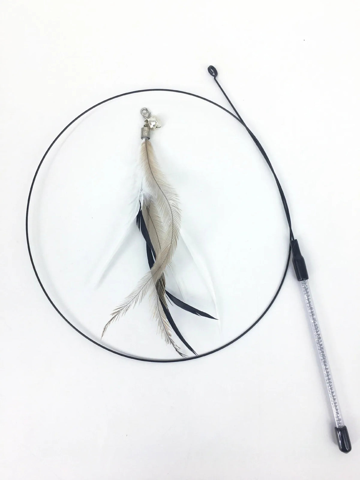 Interactive Feather Wand Cat Toy - Wire Teaser Stick for Kittens