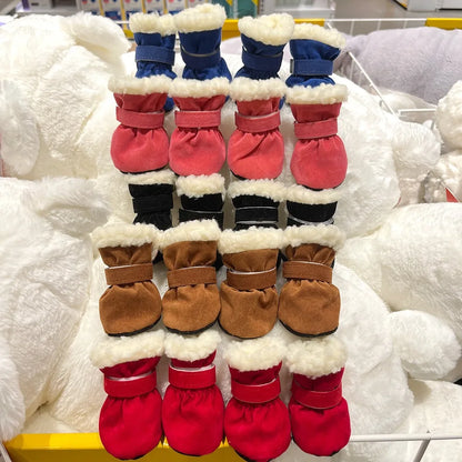 Winter Anti-Slip Dog Boots | Set of 4 for Small & Medium Dogs & Cats