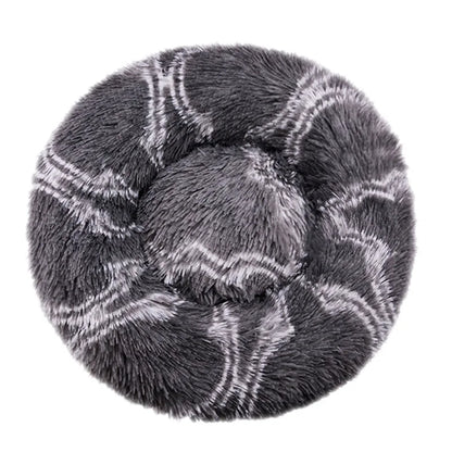 Round Plush Pet Bed — Washable Warm Basket for Dogs & Cats, 6 Sizes