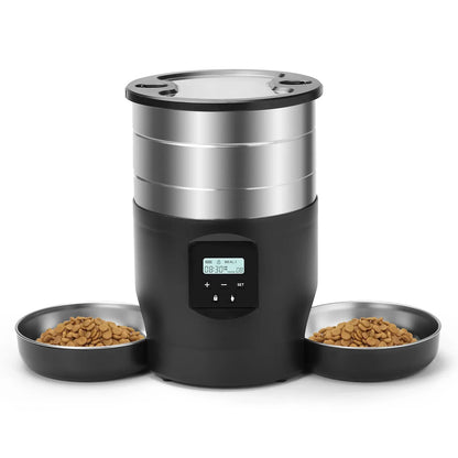 4.5L Smart WiFi Pet Feeder with Dual Stainless Steel Bowls - Automatic Food Dispenser for Cats & Dogs