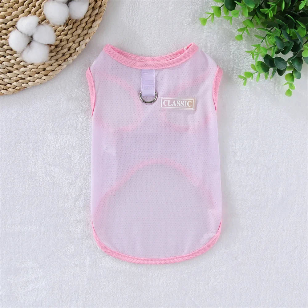 Breathable Mesh Cooling Vest with D-Ring for Small Dogs