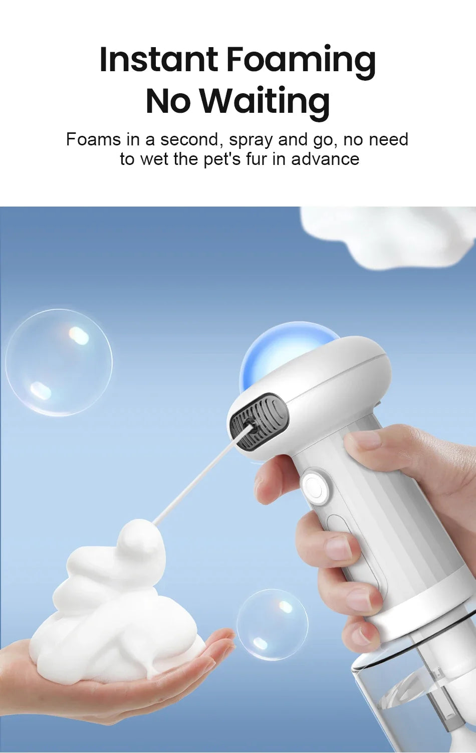 Automatic Pet Foam Machine - Wireless Waterproof Shampoo Dispenser for Dogs & Cats