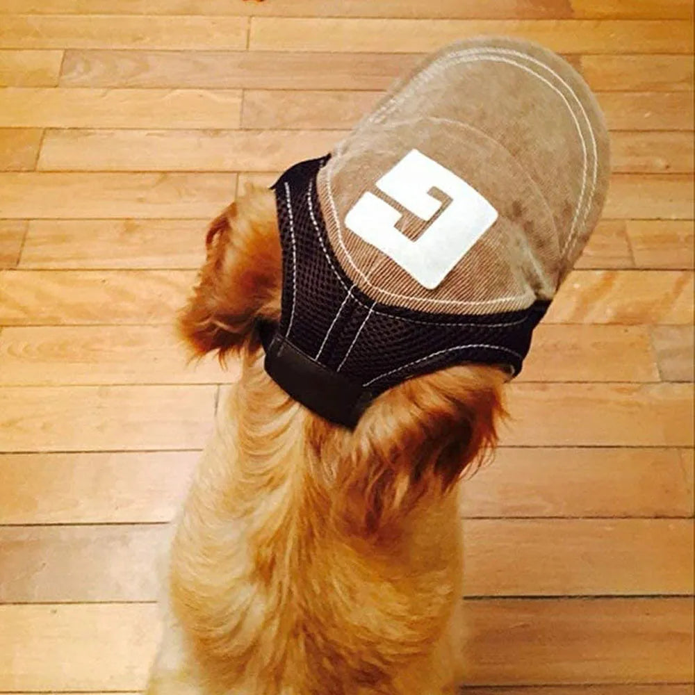 Dog Baseball Cap with Ear Holes - Adjustable Sunscreen Hat for Small and Large Dogs