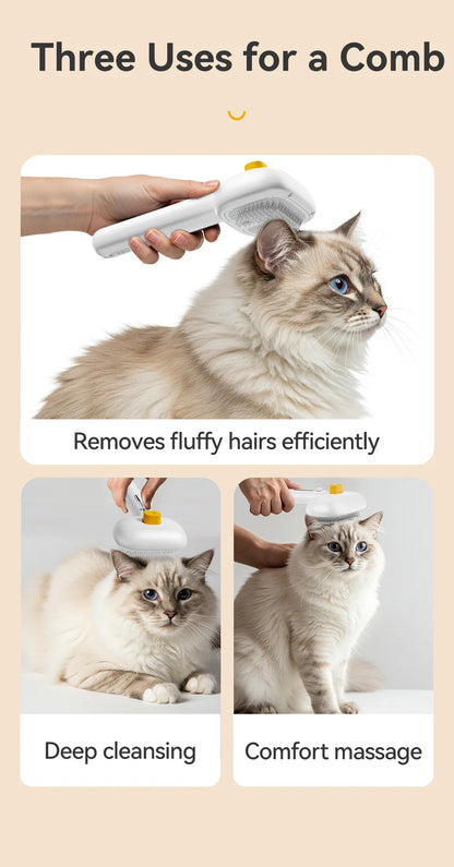 Electric Steam Spray Grooming Brush for Dogs & Cats