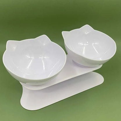 Double Pet Bowl with Non-Slip Stand