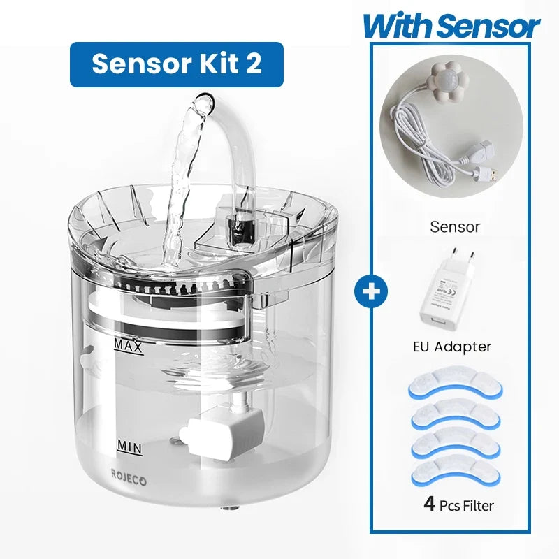 Automatic Cat Water Fountain - Smart Sensor Pet Drinking Dispenser with Accessories