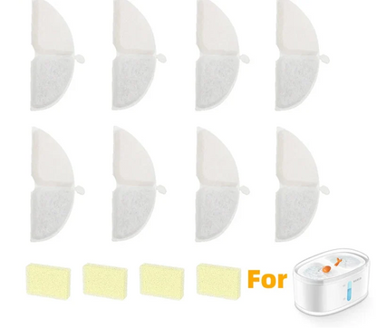 Cat Water Fountain Replacement Filters - 8 Pack Purifier Filters for Pet Water Fountains