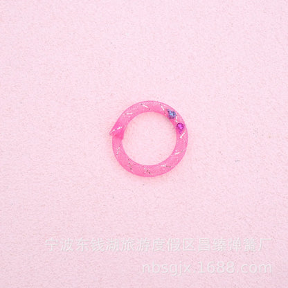 Donut-Shaped Spring Toy with Bell for Cats