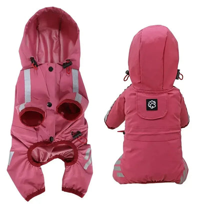 Reflective Waterproof Raincoat Jumpsuit for Small & Medium Dogs