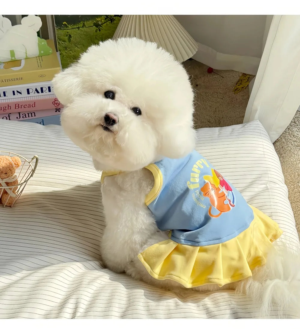 2-in-1 Cooling Slip Dress & Vest for Small Dogs & Cats | Breathable Summer Princess Skirt for Chihuahuas & Puppies