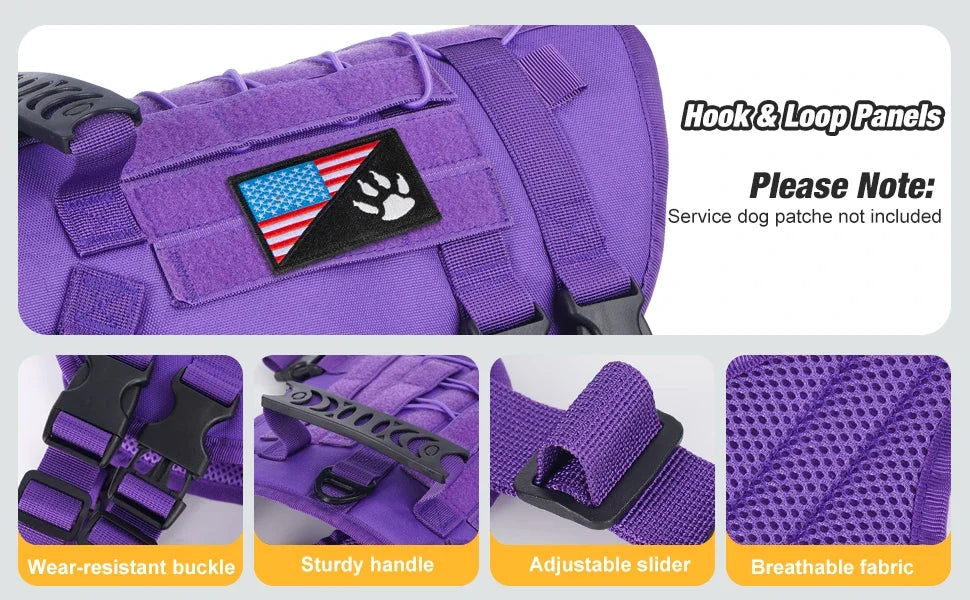 Tactical Chest Strap Dog Harness with Reinforcement Loop