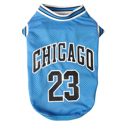 Mesh Breathable Dog Basketball Jersey - Summer Sport T-Shirt for Small to Large Dogs
