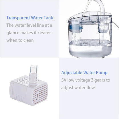 2L Motion-Sensor Pet Water Fountain with Activated Carbon Filter — USB Powered