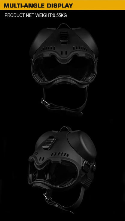 K9 Tactical Dog Helmet with Dual Goggles for Medium & Large Working Dogs