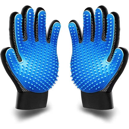 2-in-1 Grooming Glove & De-Shedding Brush for Dogs, Cats & Rabbits