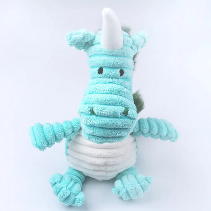 Corduroy Animal Squeaky Dog Toy - Bite Resistant